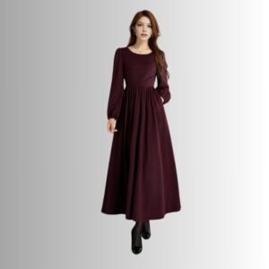 Classic Women Wool Dress 0012