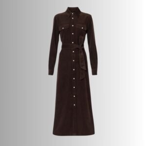 Cotton Corduroy Shirt Dress 006