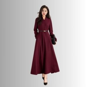 Classic Winter Long Wool Dress 0017